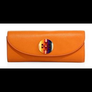 Tory Burch Emma Clutch—Burnt Orange